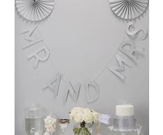 Ginger Ray MP-411 Guirlande de fanions métallisées à paillettes Argenté