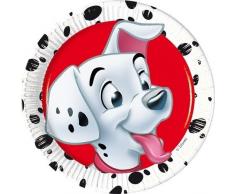 Unique Party Lot de 8 Assiettes en Carton de fête à Motif 101 dalmatiens de Disney, 20 cm
