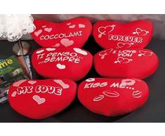 Regalo Italiano Gift Italien 001.20804 Coussin en Forme de cœur Multicolore 38 x 24 x 15 cm