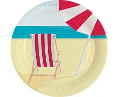 amscan 9904263 Lot de 8 Assiettes en Papier Multicolore