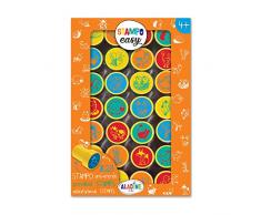 Aladine - Stampo Easy Animaux de la Ferme - Kit de Tampons Pré-encrés Couleur - Jouets et Jeux Créatifs - Boîte de 28 Tampons Encrés - Dès 4 ans