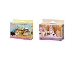 SYLVANIAN FAMILIES Sylvanian Families-5289 Set Cuisine, 5289, Multicolore & 5020 - Ensemble Toilettes - Mini-Poupée