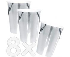 Folat Tasses Jetables Couleur Métallique Argent, 50691