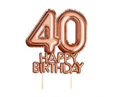 Neviti- Glitz & Glamour-Cake Topper-Rose Gold-Age 40 Décoration pour gâteau, 773567