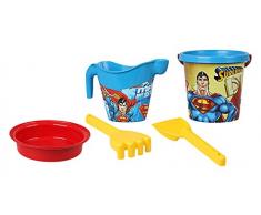 Atosa 12761 – Sable Poubelle Superman, 17 cm, 5 pièces, Bleu/Jaune