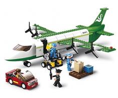 Sluban- Avion Cargo Vehicule Miniature, M38-B0371, Multicolore