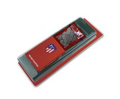 Fournier 1044181 Set Blister Officiel de lAtlético de Madrid avec Jeu espagnole de 40 Cartes, Tapis et Jaunes dans Un Sac en suédine
