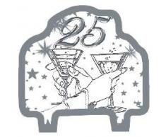 Givi Italia 51245 Argent Jubilee décoré de bougies, Multicolore, 9 cm