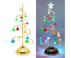Shatchi 11843-SPIRAL-TREE-DIAMOND-10IN Sapin de Noël à LED décorations de Noël fantaisie 26 cm Cadeaux Multicolore