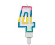 Big Party Bougie Chauffe-Plat Nombre 4 Maxi, Multicolore, 73184