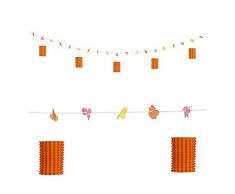 Widmann Generique - Guirlande Fleurs lanternes Orange Rouge 3 m
