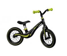 Hudora 10372 Roue de vélo pour Enfant en magnésium Air, Noir/Vert, à partir de 3 Ans | 12 avec pneus pneumatiques | pour garçons et Filles