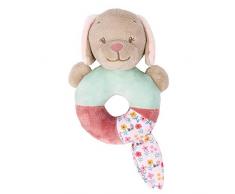 Nattou Hochet en Peluche Chien Lali, Iris et Lali, 26 x 14 x 6 cm, Beige/Rose