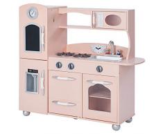 Teamson Kids Cuisine enfant Little Chef dinette en bois rose fille garçon jeux TD-11414P