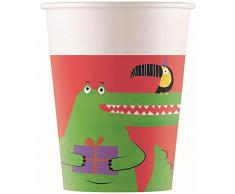 Procos 90557 Crocodile Lot de 8 Mugs en Carton Rouge/Blanc