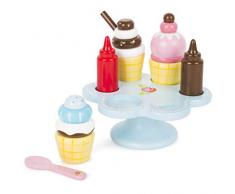 Small Foot Crème glacée en Cornet Enfants à partir de 2 Ans, Tous Les matériaux sont en Bois Massif. Jouets, 11110, Multicolore