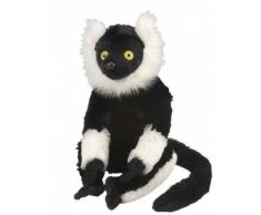Wild Republic- CK Peluche Vari Noir et Blanc Lémurien Singe 30cm, 12230