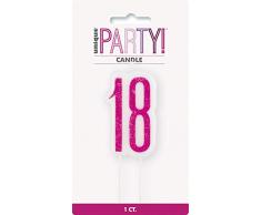 Unique Party- Bougie, 83891, Rose/argenté