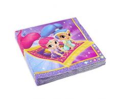 Amscan-9902155 Shimmer and Shine Serviettes en papier, 9902155, Multicolor, Taille unique