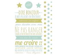 Maildor AD021O - Un sachet M Design 2 planches stickers muraux 49x69 cm, Règles denfant