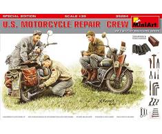 MiniArt- U.S. Motocycle Repair Crew.Special Editi Statuette, 35284, Gris