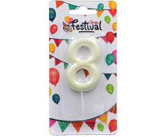 Grand Festival Bougie danniversaire Blanc (1)