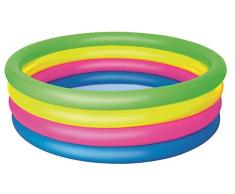 Bestway 51117 Piscine pataugeoire gonflable ronde Arc en Ciel 4 boudins 157 x 46 cm
