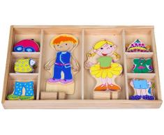 Sapin Malin - SM59540 - Jouet Premier Age - Jouet en Bois - Coffret Fille / Garçon à Habiller