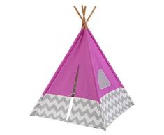 KidKraft Tente indienne de jeu, rose avec rayures grises et blanches (227)