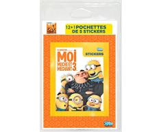 Topps - MI1712 - Moi, Moche Et Méchant 3 - 12 + 1 Pochettes de 5 Autocollants sous Blister