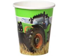 Creative Convertting 8C318055 Gobelet Papier 266 ML Tracteur Time Multicolore