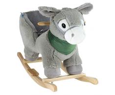 Bieco - Luca Fauteuil à bascule en peluche, armature en bois, ceinture de sécurité et dossier, 9 m+, gris - 74000421 - version allemande