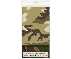 Unique Party - 48523 - Nappe en Plastique Camouflage Militaire - 213 cm x 137 cm