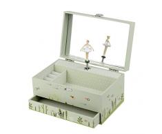 TROUSSELIER - Sirène - Boîte à Bijoux Musicale - Idéal Cadeau Jeune Fille - Musique Its a Small World - Colori Vert