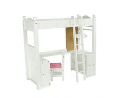 Olivias Little World- Filles Poupée de Bébé Ensemble de Lit Double, TD-0204A, Blanc