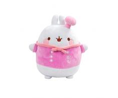 TOMY MOLANG - Peluche Lapin Déguisée en Chef 20cm L66056, Peluche Molang, Peluche Douce et Moelleuse à Collectioner, Doudou Lapin, Peluche Rose/Blanc Pour Enfants et Fans de Molang
