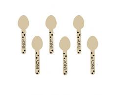 Amscan International 437002 Noir Buffet Mini Cuillères en Bois