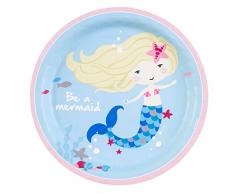 amscan - 9903030 - Be a Mermaid - Assiette Multicolore - 23 cm