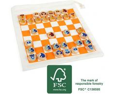 Small Foot 12021 Jeu de Voyage Ficelle FSC 100 % certifiée FSC avec Sac Pratique pour Transporter et Jouer à des Jeux pour Femme Multicolore