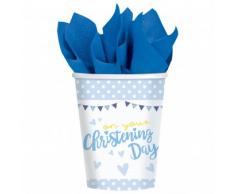 Amscan International 9901953 266 ML sur Votre Christtening Jour Bleu Papier Tasses