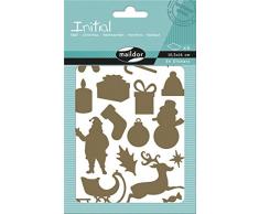 Maildor AE029O - Un sachet de gommettes Initial 4 planches 10,5x16 cm, motifs Noël Or et argent (84 stickers)