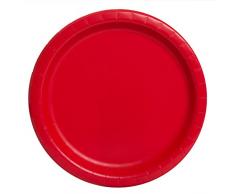 Unique Party - 31453 - Paquet de 16 Assiettes en Carton - 21,9 cm - Rouge