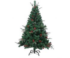 Gifts 4 All Occasions Limited SHATCHI-721 Sapin de Noël artificiel décoré avec pommes de pin et barrières avec embouts La Reine des neiges Vert 2,4 m