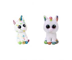 Ty - TY36898 - Beanie Boos - Peluche Harmonie la Licorne 15 cm & TY36852 - Beanie Boos - Peluche Pixy la Licorne 15 cm