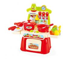 Joueco- Mini Ensemble Cuisine Électronique avec Table, BN0211534, Rouge/Vert/Blanc/Bleu