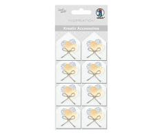 URSUS 564000136 Lot de 8 accessoires créatifs autocollants en différents matériaux de haute qualité pour décorer cartes, albums photo et cadeaux ainsi que pour les projets de scrapbooking Doré/argenté