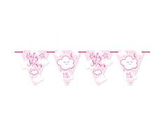 Folat Fanions Bleu Fille Babyshower, 65368, Rose