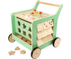 Small Foot-Le Groupe de Produits « Move it » séduit par Son Bois, Son côté Naturel et sa Haute Valeur ludique 100% FSC Chariot de Marche pour bébé, 10947, Multicolore