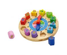 Viga Toys - 59235 - Puzzle En Bois - Horloge À Encastrement