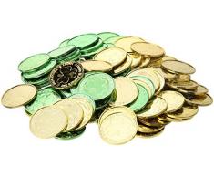 amscan 395542 Vert et Or pièce de Monnaie Table Sprinkles 4 cm